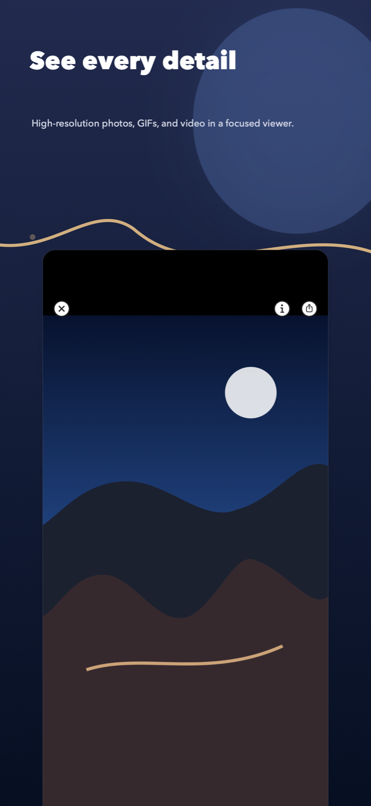 Media viewer showing high-resolution content in Lander